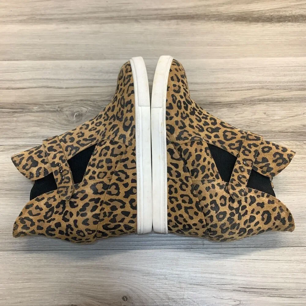 Linea Paolo Wedge Sneaker 8.5M Freshton Leopard Platform Shoes Bootie Leather - Picture 2 of 11